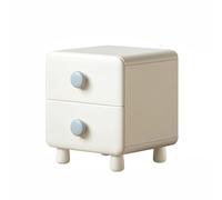 Table d'appoint en Bois Massif, Table de Chevet avec poignées circulaires, idéale pour Le Rangement et l'organisation dans Un Bureau ou Un Salon, Style Cartoon crème(Blue,(18 * 14 * 19in))