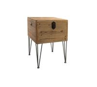 Table d'appoint en bois naturel et mtal - longueur 49 x profondeur 51 x hauteur 74 cm --