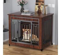 Table d'appoint en bois pour chien avec grand comptoir de rangement - Espace fonctionnel et décoratif pour petits chiens