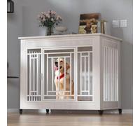 Table d'appoint en bois pour chien avec grand comptoir de rangement - Espace fonctionnel et décoratif pour petits chiens