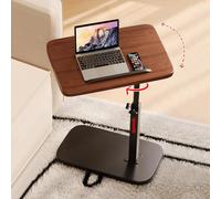 Table D'appoint en Forme de C à Hauteur Réglable, Table D'appoint en Métal, Table D'appoint en Forme de C Pivotante et Rabattable à 360 °, Tables de Canapé Coulissantes en Dessous, pour Petits Espaces