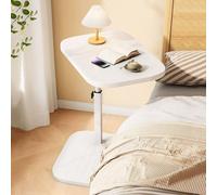 Table d'appoint en forme de C à hauteur réglable, table de chevet médicale à hauteur réglable pour petits espaces, table d'appoint pivotante à 360° pour canapé, plateau TV en forme de C et t