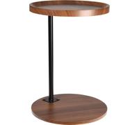 Table d'appoint en forme de C avec bois et métal - environ Ø 40 cm x 56 cm