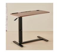 Table d'appoint en forme de C avec hauteur réglable, design pivotant à 360°, port USB, idéal pour les petits espaces, construction polyvalente en bois