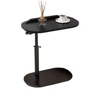 Table d'appoint en forme de C avec hauteur réglable, pivotante à 360°, plateau rabattable et étagère pour baignoire, table basse moderne pour salon, bureau et ordinateur