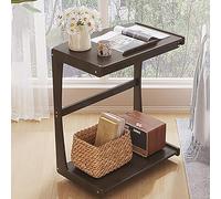 Table d'appoint en forme de C avec roulettes, petite table mobile pour salon, canapé, lit ou fauteuil inclinable, plateau de rangement, idéale pour le balcon ou le thé