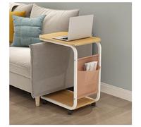 Table d'appoint en Forme de C avec roulettes, Table d'appoint pour canapé Roulant, Table pour Ordinateur Portable, Petit établi pour Chambre à Coucher, Salon, éère de Rangement Ouverte à 2