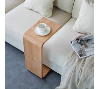 Table d'appoint en forme de C de chêne 35x25x62cm, Table basse d'angle multifonctionnelle pour la chambre à coucher de salon, finition de cire en bois lisse, économiseur d'espace compact, accessoire é
