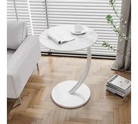 Table d'appoint en forme de C, petite table basse, plateau TV pour manger, se glisse sous le canapé pour les petits espaces