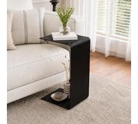 Table D'appoint En Forme De C Pour Canapé, Table Latérale En Métal Peu Encombrante, Table Noire Moderne Pour Salon, Chambre Et Petits Espaces, 30 Cm L X 55 Cm H Black 30*30*55cm/11.8*11.8*21.7in