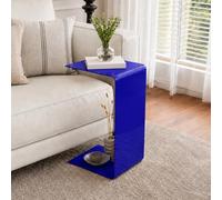 Table D'appoint En Forme De C Pour Canapé, Table Latérale En Métal Peu Encombrante, Table Noire Moderne Pour Salon, Chambre Et Petits Espaces, 30 Cm L X 55 Cm H Blue 30*30*52cm/11.8*11.8*20.5in
