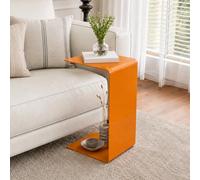 Table D'appoint En Forme De C Pour Canapé, Table Latérale En Métal Peu Encombrante, Table Noire Moderne Pour Salon, Chambre Et Petits Espaces, 30 Cm L X 55 Cm H Orange 35*35*55cm/13.8*13.8*21.7in