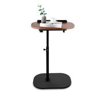 Table d'appoint en forme de C, réglable en hauteur, pivotante à 360°, design vintage, plateau rotatif pour canapé, lit, baignoire