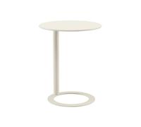 Table d'appoint en forme de C - Table basse ronde moderne avec cadre en métal pour salon ou table de chevet, parfaite pour les petits espaces, design élégant