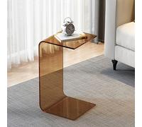 Table d'appoint en forme de C, table d'appoint moderne en acrylique pour décoration de salon, présentoir transparent, 30 x 30 x 60 cm