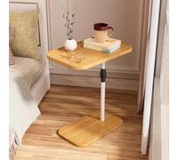 Table d'appoint en forme de C, table d'appoint réglable en hauteur avec dessus pivotant à 360° et base antidérapante, table basse pour ordinateur portable pour salon et chambre à coucher, table