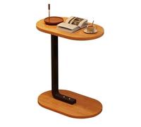 Table d'appoint en forme de C, table de chevet réglable en hauteur, table d'appoint pivotante à 360° for canapé, petite table basse moderne en forme de C for canapé/lit/baignoire (noyer)(Rust Brown)