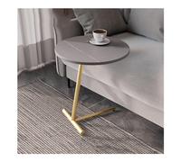 Table d'appoint en forme de C, table de collation en imitation marbre, table de chevet coulissante sous le canapé, table de nuit avec rangement, bureau d'ordinateur portable compact pour petits