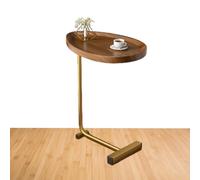 Table D'appoint En Forme De C - Tables Étroites Et Fines Avec Cadre En Métal | Table De Bras De Canapé | Table Basse D'appoint | Glisser Sous La Table Du Canapé | Table À Thé Rustique | Plateau De Tab