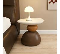 Table d'appoint en forme de pierre en résine crème, table basse moderne irrégulière for salon, canapé décoratif, table de chevet for chambre à coucher, salon.(White,47x35x50cm/18.5x11.8x19.7in)