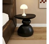Table d'appoint en forme de pierre en résine crème, table basse moderne irrégulière for salon, canapé décoratif, table de chevet for chambre à coucher, salon.(Black,47x35x50cm/18.5x11.8x19.7in)