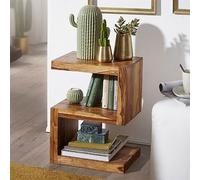 Table D'appoint En Forme De S 44x44x60 Cm En Bois De Sheesham - Madurai Marron