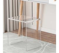 Table d'appoint en forme de U en acrylique transparent, table basse moderne et élégante avec bords arrondis, banc de douche imperméable pour petits espaces, chambre à coucher, salon (40 x 29 x 42 cm)