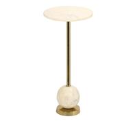 Table d'appoint en laiton et marbre 25,5 x 53 cm
