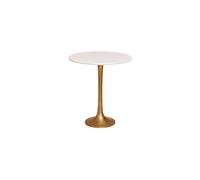 Table d'appoint en marbre blanc et or, carrée, compacte - Chehoma, Tulipa - 45x45x50 cm