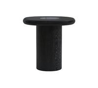 Table d'appoint en marbre et placage chêne - Noir - MARSULA