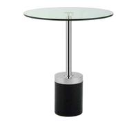 Table d'Appoint en Marbre "Lana" 53cm Argent & Noir