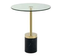 Table d'Appoint en Marbre "Lana" 53cm Or & Noir