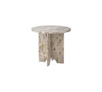 Table d'appoint en marbre marron, ronde, plateau lisse, antidérapante - Bloomingville, Jasmia - Ø46x42 cm