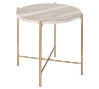 Table d'Appoint en Marbre "Mesta" 42cm Beige
