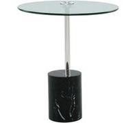 Table d'Appoint en Marbre "Rosario" 50cm Argent & Noir