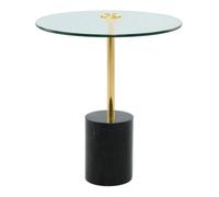Table d'Appoint en Marbre "Rosario" 50cm Or & Noir