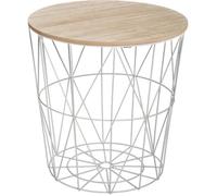 Table d'appoint en MDF et métal gris - Dim : D.39 5 x H.41 cm