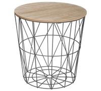 Table d'appoint en MDF et métal, noir - Diamétre 39,5 cm x Hauteur 41 cm