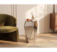 Vente-unique - Table d'appoint en MDF et Miroir - Coloris : Argent - Sigrid