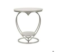 Table d'appoint en métal et marbre Heart 40 x 45.5 cm argenté et blanc