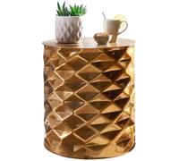 Table d'appoint en métal FINEBUY - Design oriental martelé - Bout de canapé [d'or]