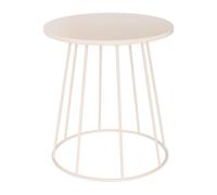 Table d’appoint ronde en acier Beige 38x38x42 cm
