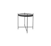 Table d'appoint en métal noir, dessus en verre, structure en fer forgé, pieds fins - Zuiver, Cupid - 43x43x45 cm