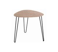 Table d'appoint en métal noir et MDF chêne - Longueur 40 x Hauteur 43 x Profondeur 40 cm --