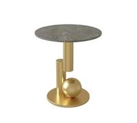 Table D'appoint En Métal Pour Le Salon, D'angle Décorative, Adaptée à La Maison, à La Salle à Manger, Au Salon, Fabriquée à La Main, Table D'appoint De Canapé De Styl Gold on gray 45*55cm/17.7*21.7in