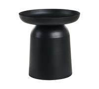 Table d'Appoint en Métal Ronde Extrémité de Canapé Forme Géométrique Noire