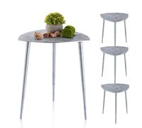 Table d'appoint en métal Set de 4 tables décoratives 40cm triangulaire aluminium argenté