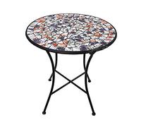 Table d'appoint en mosaïque - Table d'appoint ronde pour jardin et balcon - Support élégant pour plantes d'extérieur et table basse