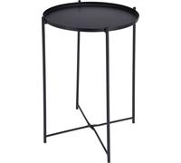 Table d'appoint en noir avec plateau - Ø35 x H47cm - Table en métal