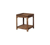 Table d'appoint en rotin marron, avec rangement - Chehoma, Veracruz - 50x50x57 cm